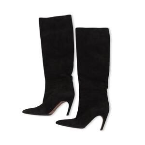 Dior Black Suede Knee High Boots